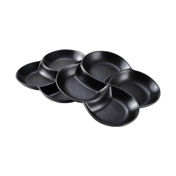 Set of 2 Bruntmor Ceramic 4-Section Stackable Serving Trays For Cheap