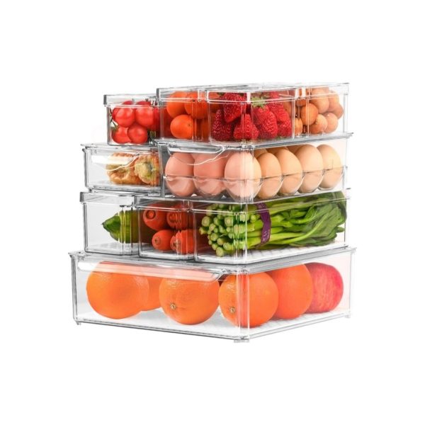 12-Pack Stackable Fridge Organizer with 5 Liners Online
