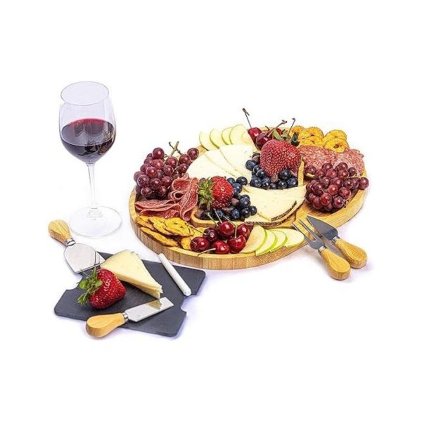 Bamboo Charcuterie Board with Cheese Knives Online