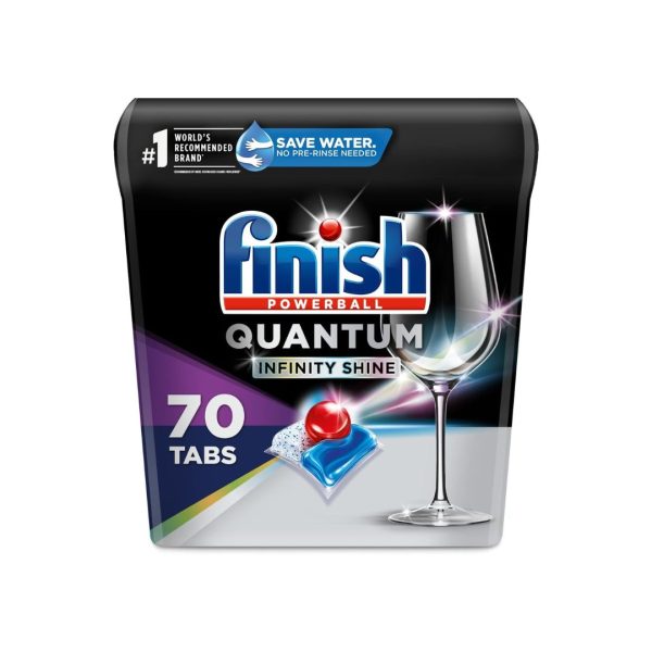 70 Pack Of Finish Quantum Infinity Shine Dishwasher Detergent Powerball Tabs on Sale