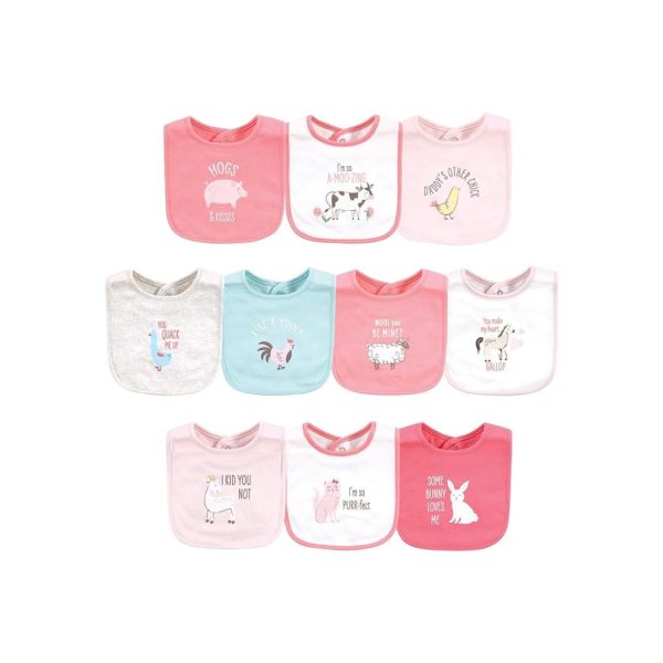 10-Count Hudson Baby Unisex BabyCotton Bibs For Discount