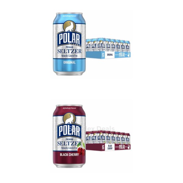 18 Cans of Polar Seltzer Water Original or Cherry or Lime, 12 fl oz on Sale