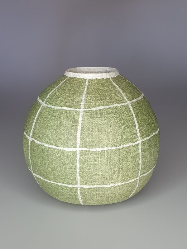 Sage Green Large Pebble Natural Fiber Vessel Cheap - Image 2