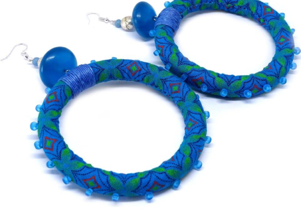ShweShwe Textile Hoop Earrings Cheap
