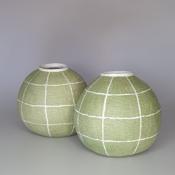 Sage Green Large Pebble Natural Fiber Vessel Cheap