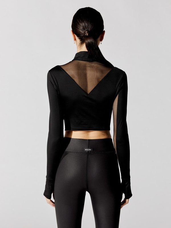 Moonwalk Mesh Long Sleeve - Black on Sale - Image 2